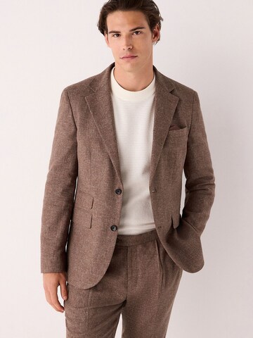 Next Slim fit Suit Jacket in Brown: front