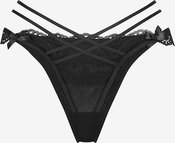 Hunkemöller Tanga 'Fleur' – černá: přední strana