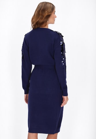 Manteau en tricot faina en bleu
