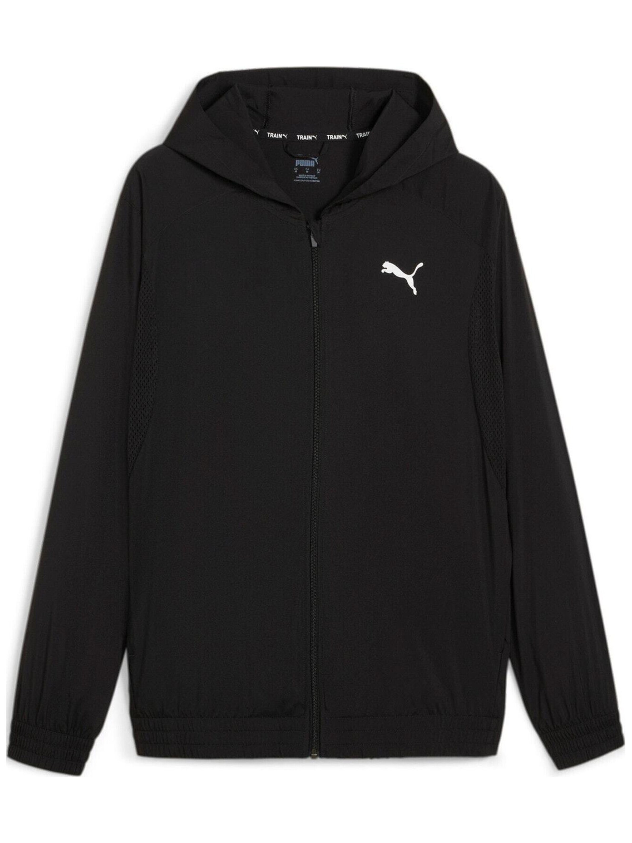 PUMA Sportjas 'Puma Fit Woven Full Zip Jacket' in Zwart