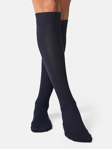 Chaussettes montantes ' Bambus ' Nur Die en bleu : devant