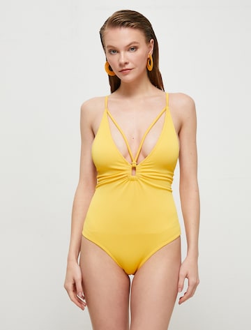 Koton Bustier Badpak in Geel: voorkant