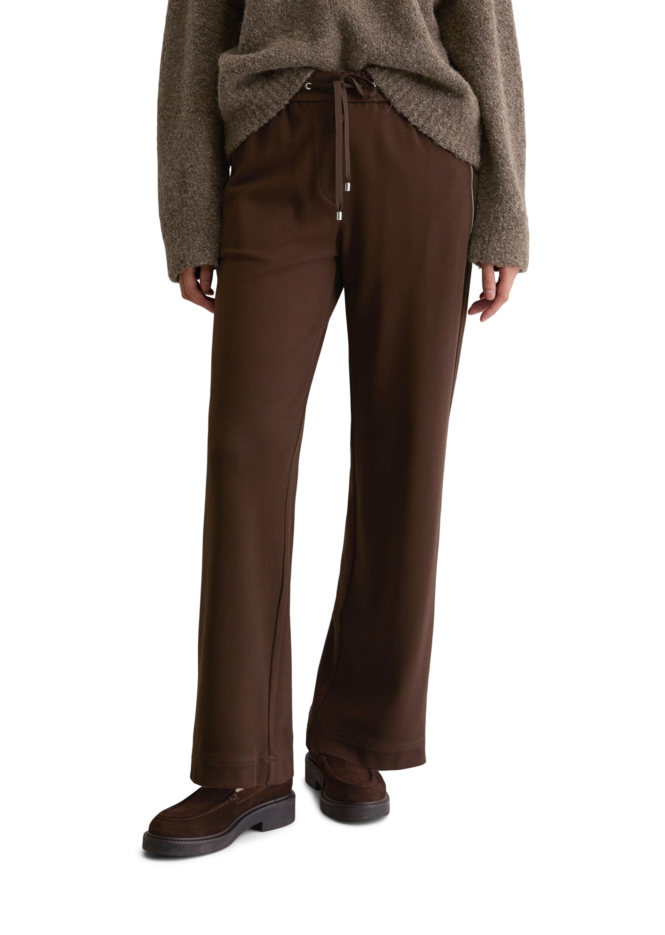 Marc O'Polo Voľný strih Nohavice - Hnedá: predná strana