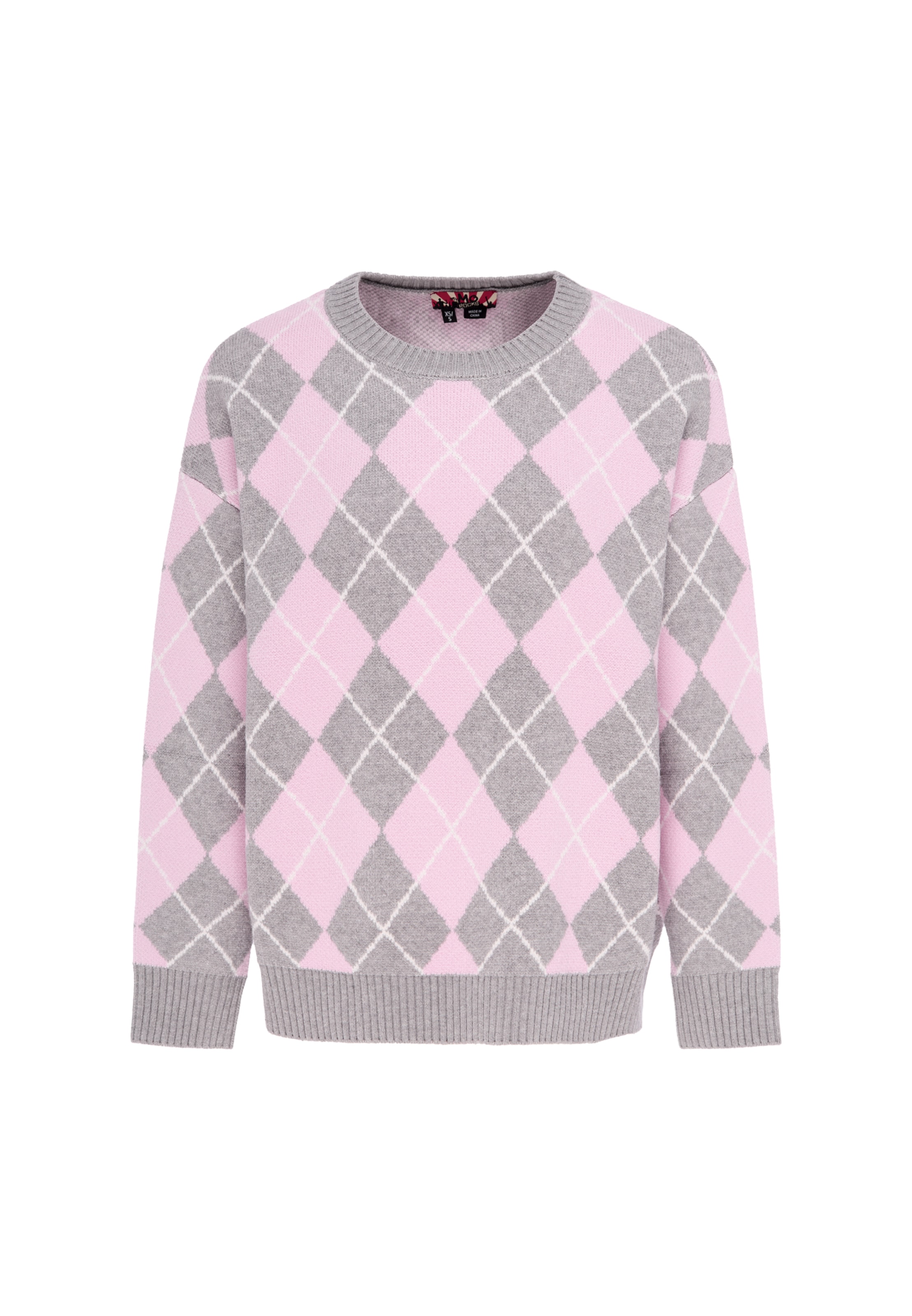 myMo ROCKS Jersey en XS-S en gris / rosa / blanco, Vista del producto