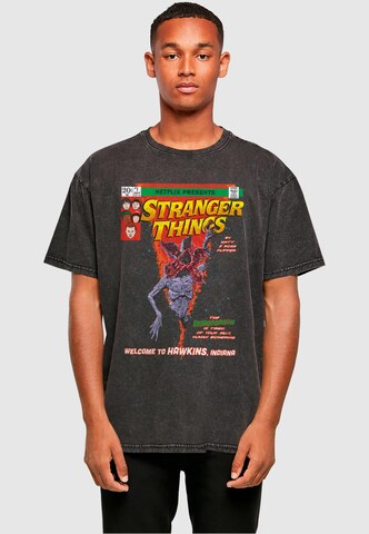 ABSOLUTE CULT Shirt ' Stranger Things - Comic' in Black: front