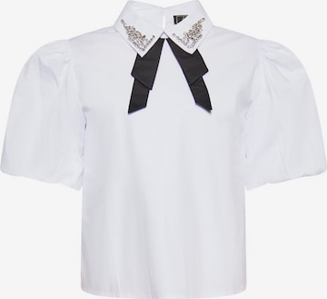 Camicia da donna di faina in bianco: frontale