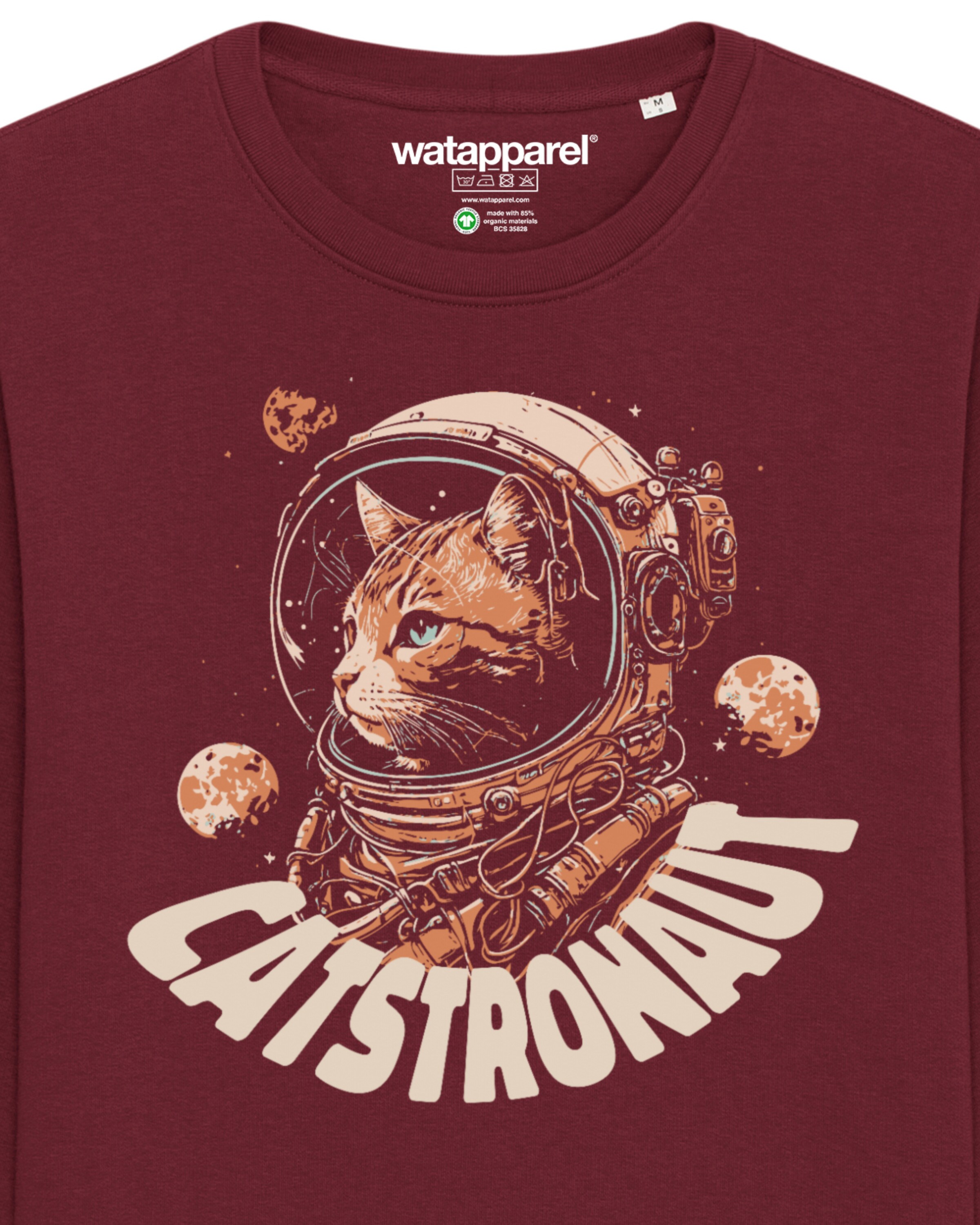 Watapparel Sweatshirt 'Catstronaut' in Rot
