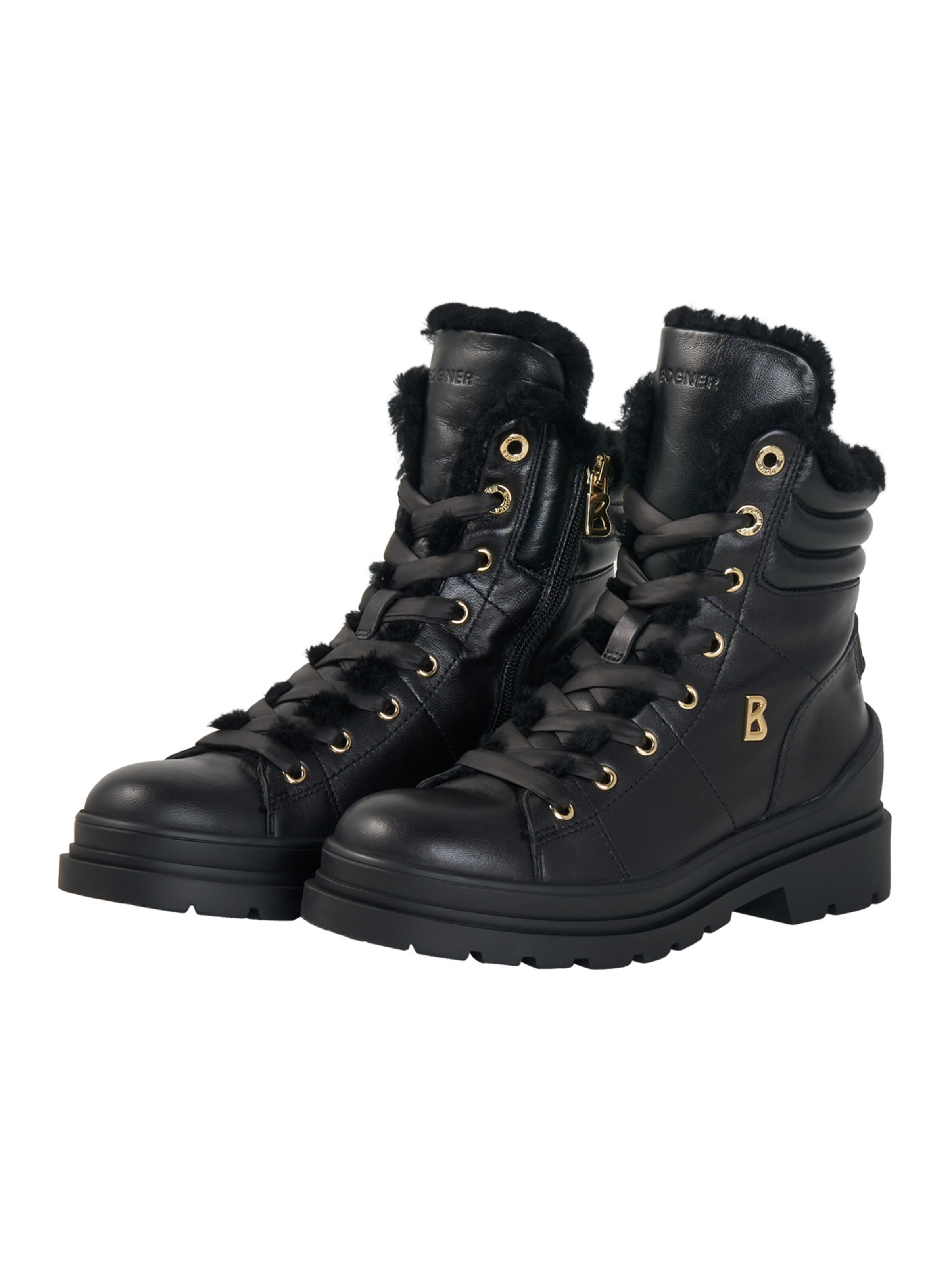 BOGNER Lace-Up Ankle Boots in Black