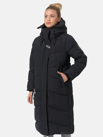 NAVAHOO Winter Coat 'Kuschelmausi' in Black: front