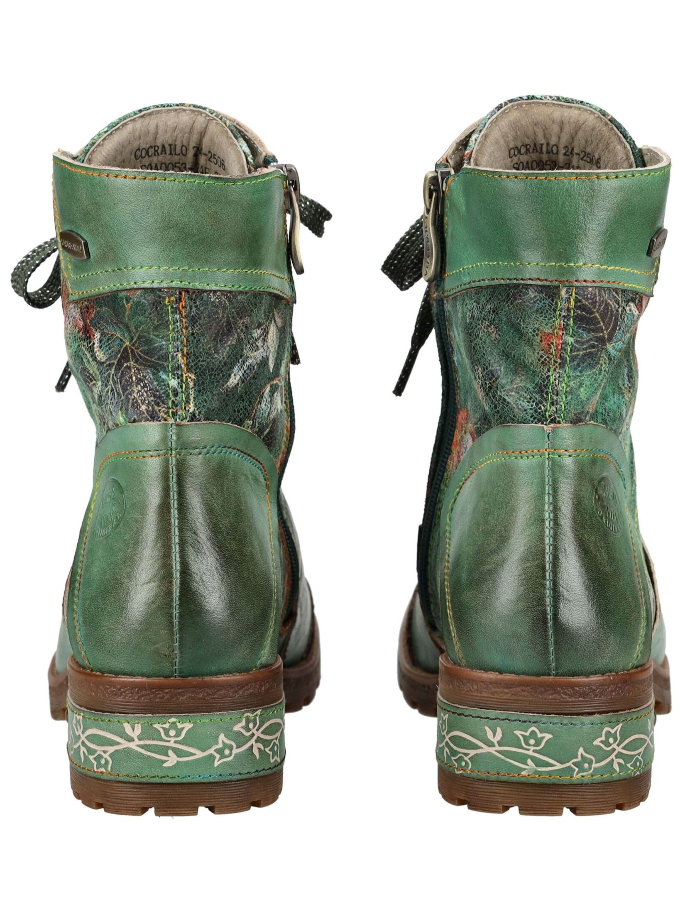 Laura Vita Lace-Up Ankle Boots in Green
