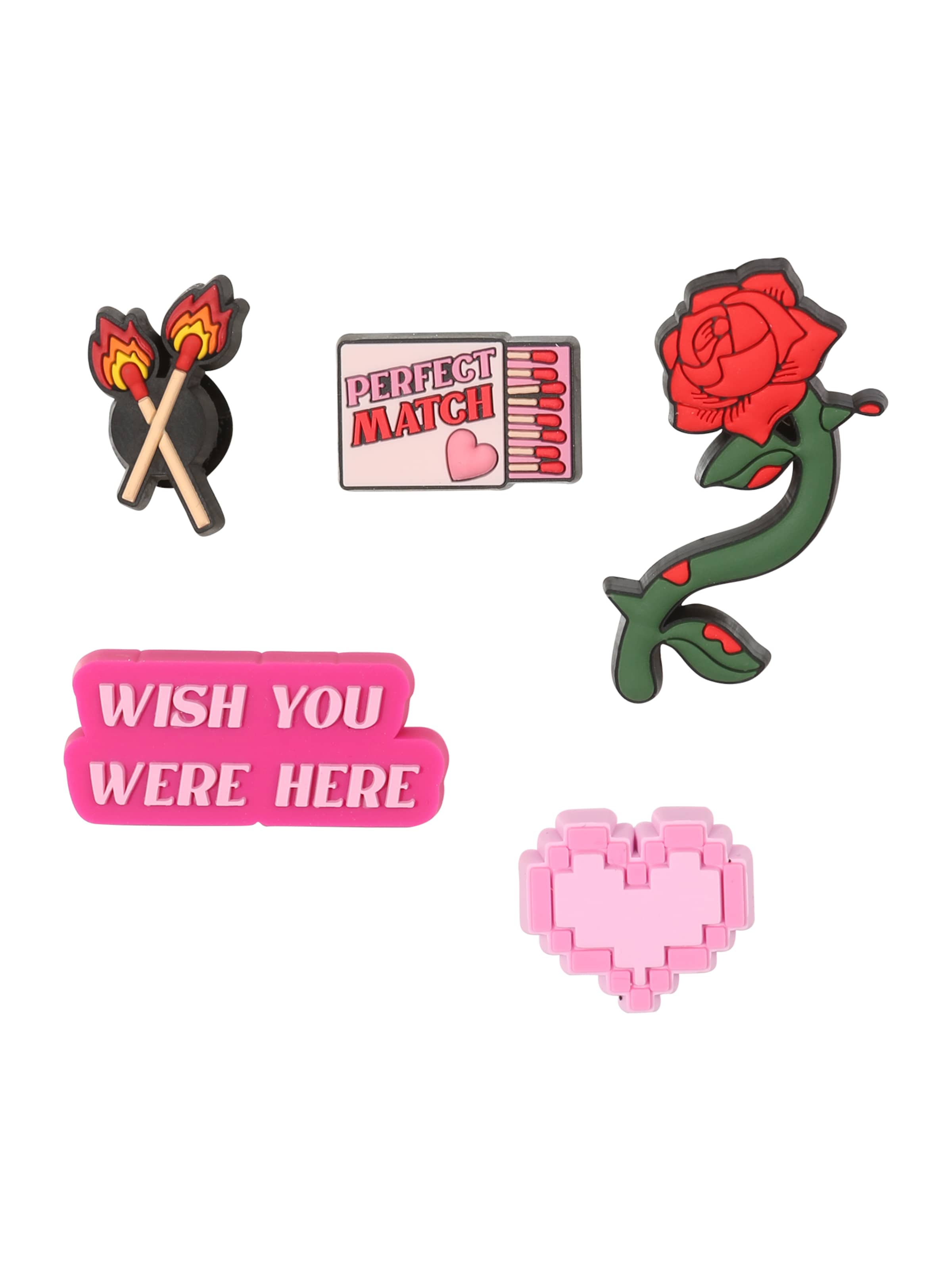 Accessoires pour chaussures 'Valentines' Crocs en rose : devant