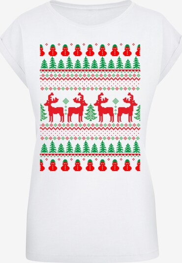 F4NT4STIC Shirt 'Christmas Reindeers' in grün / rot / weiß, Produktansicht