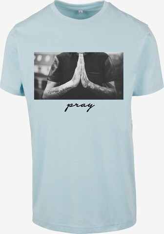 Mister Tee Shirt 'Pray' in Blauw: voorkant