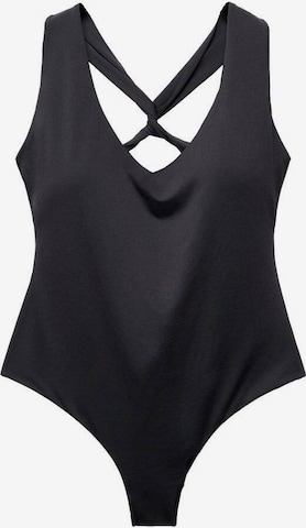 MANGO Swimsuit in Black: front