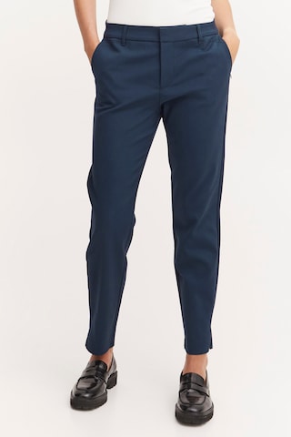 PULZ Jeans Slimfit Broek in Blauw: voorkant