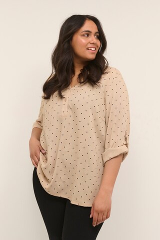 KAFFE CURVE Blouse 'Joy' in Beige: front