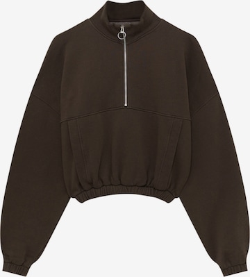 Pull&Bear Sweatshirt in Bruin: voorkant