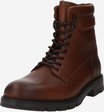 Bottines à lacets TOMMY HILFIGER en marron : devant