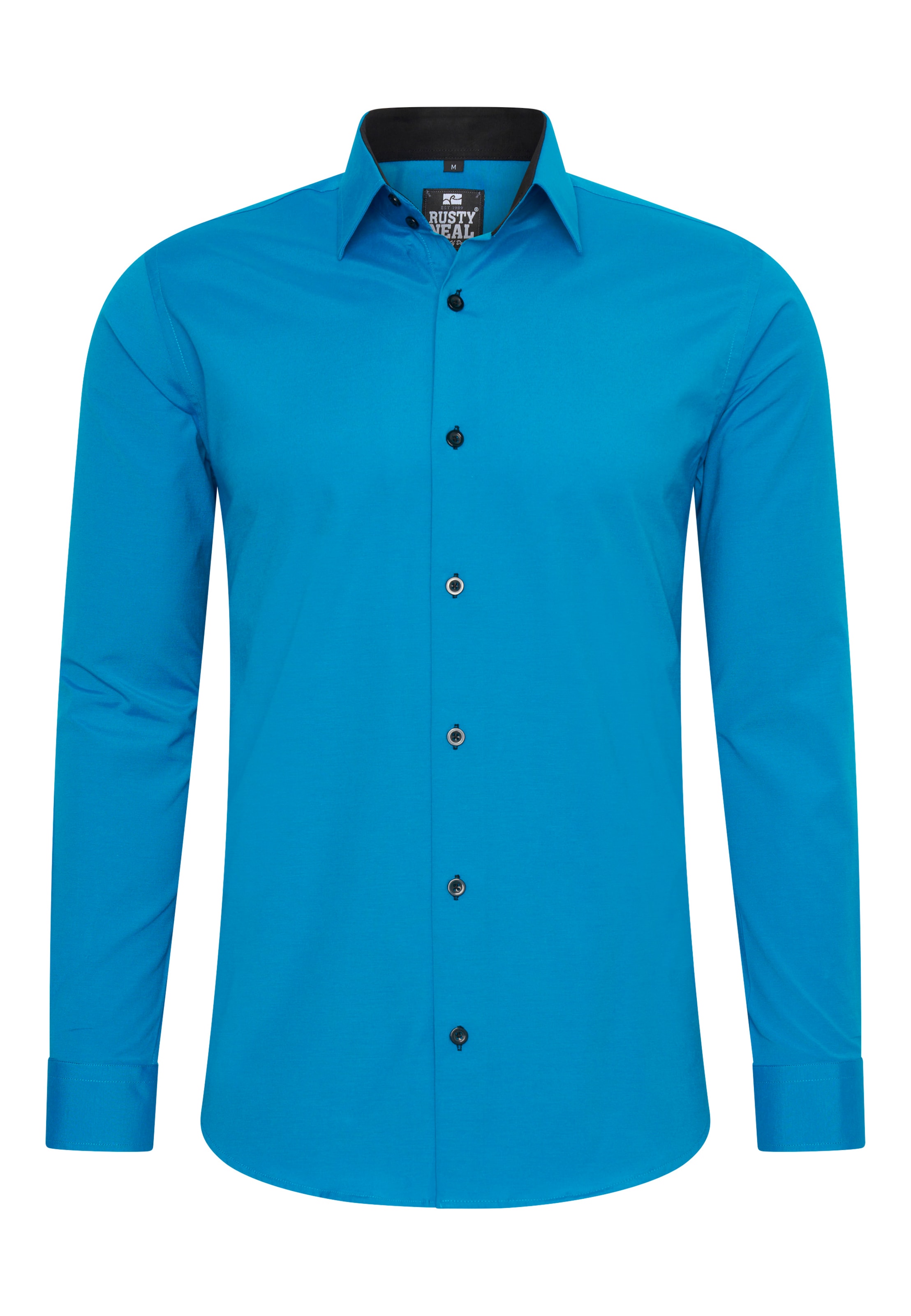 Rusty Neal Button Up Shirt in Blue: front