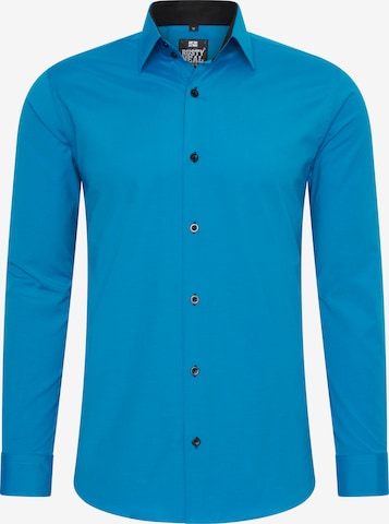 Rusty Neal Button Up Shirt in Blue: front