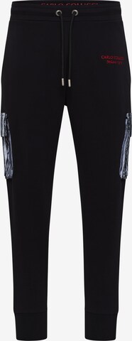 Regular Pantalon Carlo Colucci en noir : devant