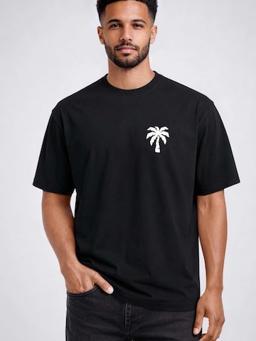 Neverless Shirt 'Minimalistic Palm' in Black: front