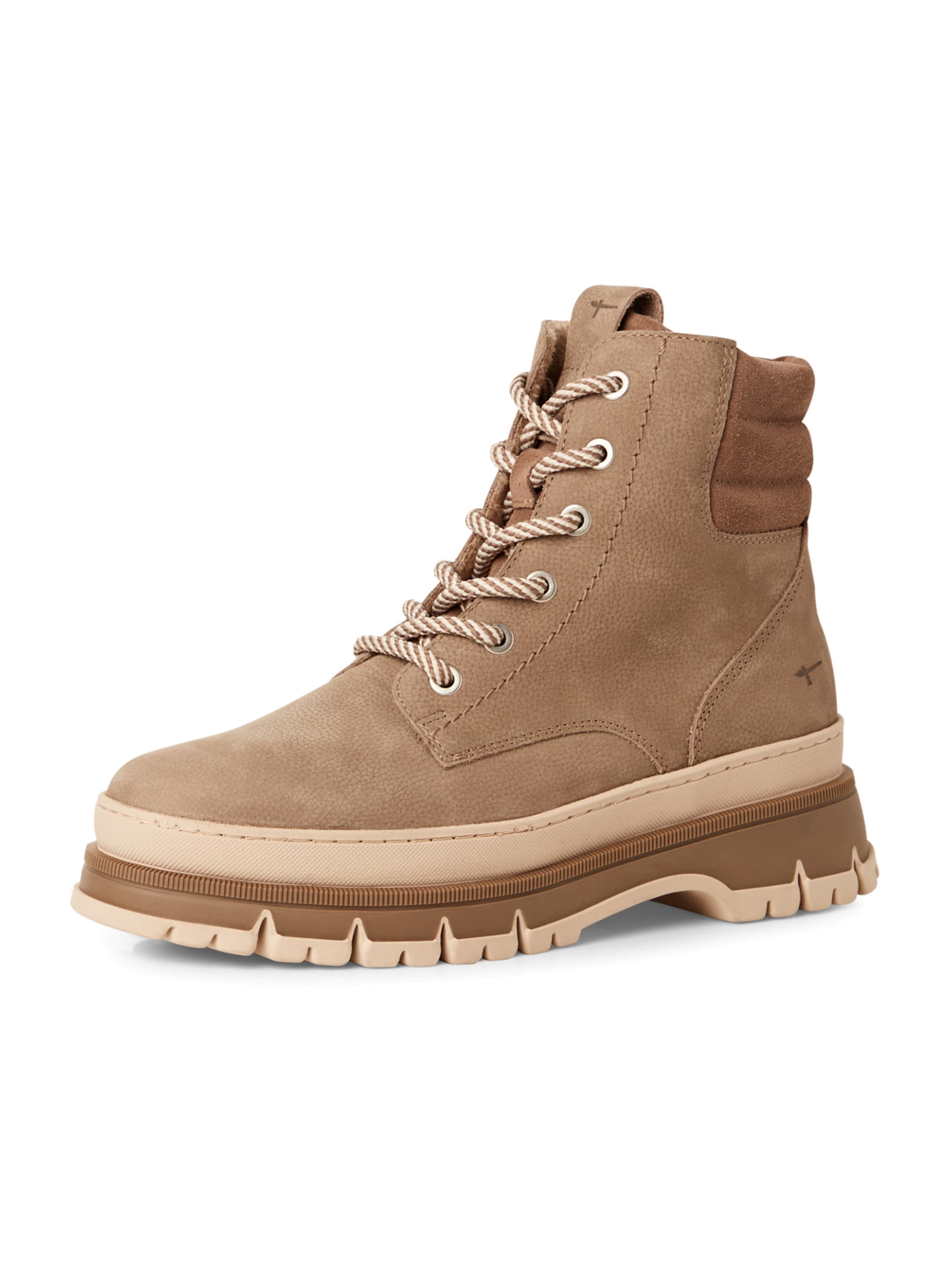 Tamaris - Botines con cordones en marrón: frente