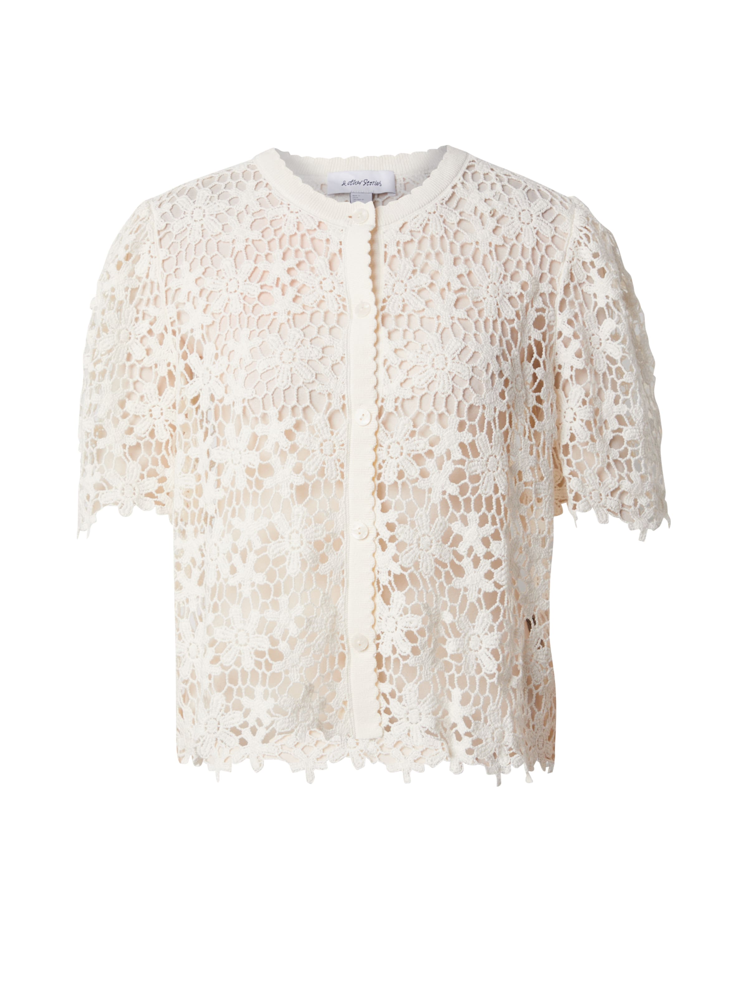& Other Stories Πλεκτή ζακέτα σε λευκό: μπροστά