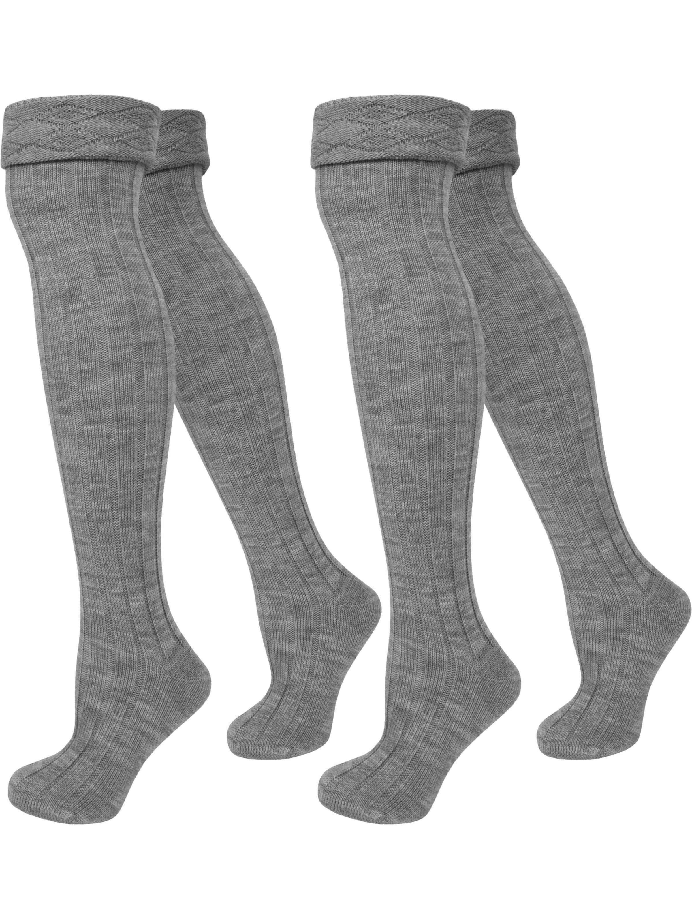 Chaussettes montantes normani en gris : devant