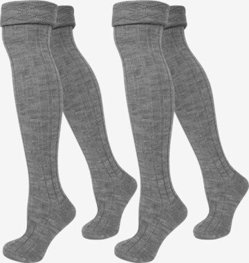 Chaussettes montantes normani en gris : devant