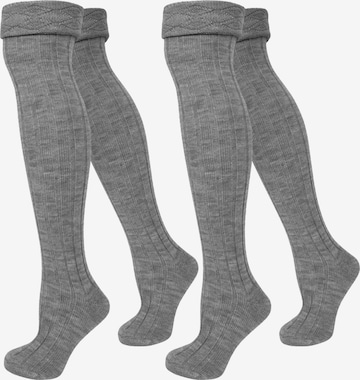 normani Over the Knee Socks in Grey: front