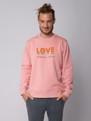 Watapparel Sweatshirt 'Love always wins' in Pink: Vorderseite