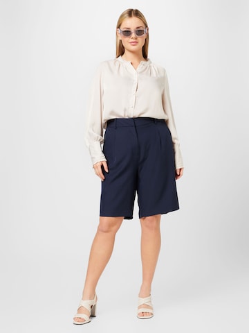 ONLY Carmakoma Loose fit Pleat-front trousers 'Carthea' in Blue