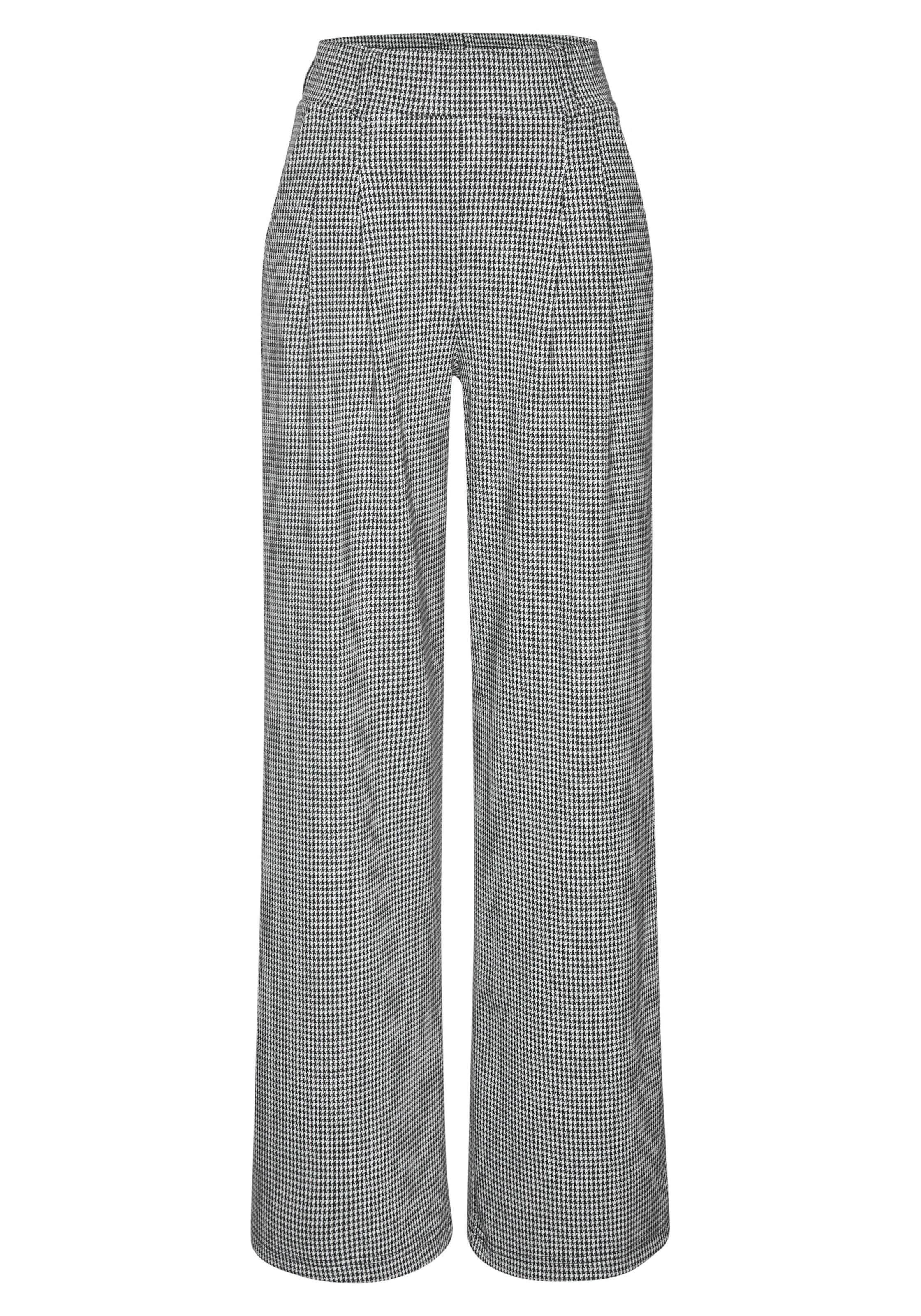 LASCANA Pleat-Front Pants in Black: front