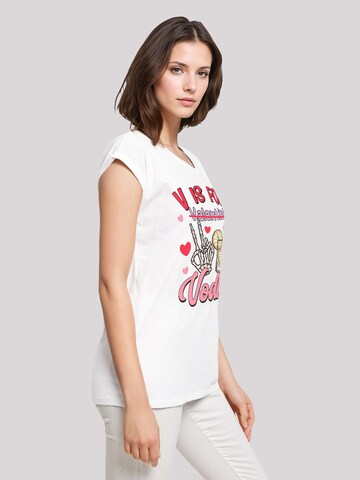 T-shirt 'Anti Valentinstag V is for Vodka' F4NT4STIC en blanc
