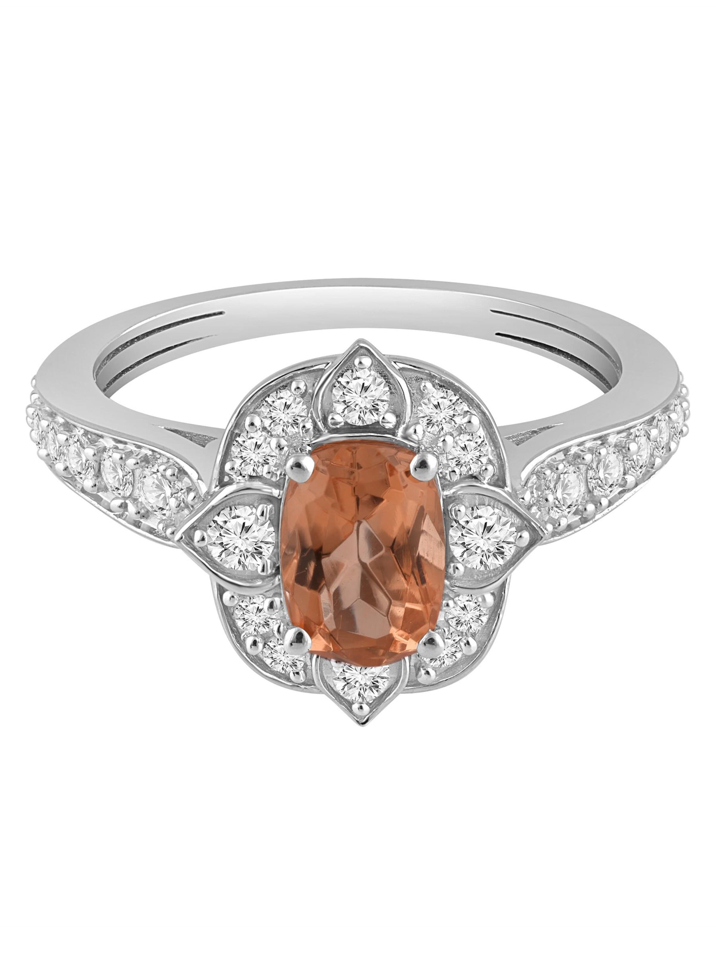 Diamant Exquis - Anillo 'Ring aus 375 Weißgold mit Diamant' en plata: frente