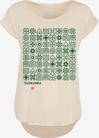 T-shirt F4NT4STIC en beige : devant