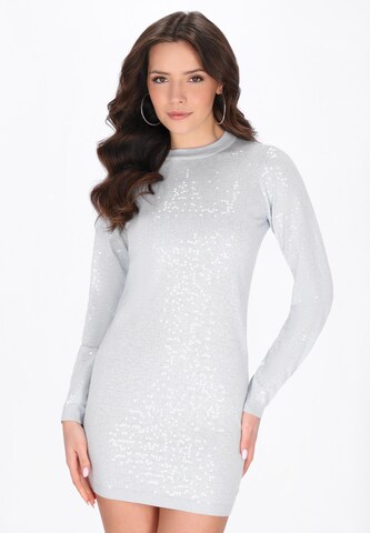 Robes en maille faina en bleu : devant