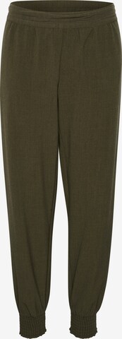 Cream Tapered Pants 'Charlott' in Green: front