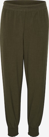 Cream Tapered Trousers 'Charlott' in Green: front