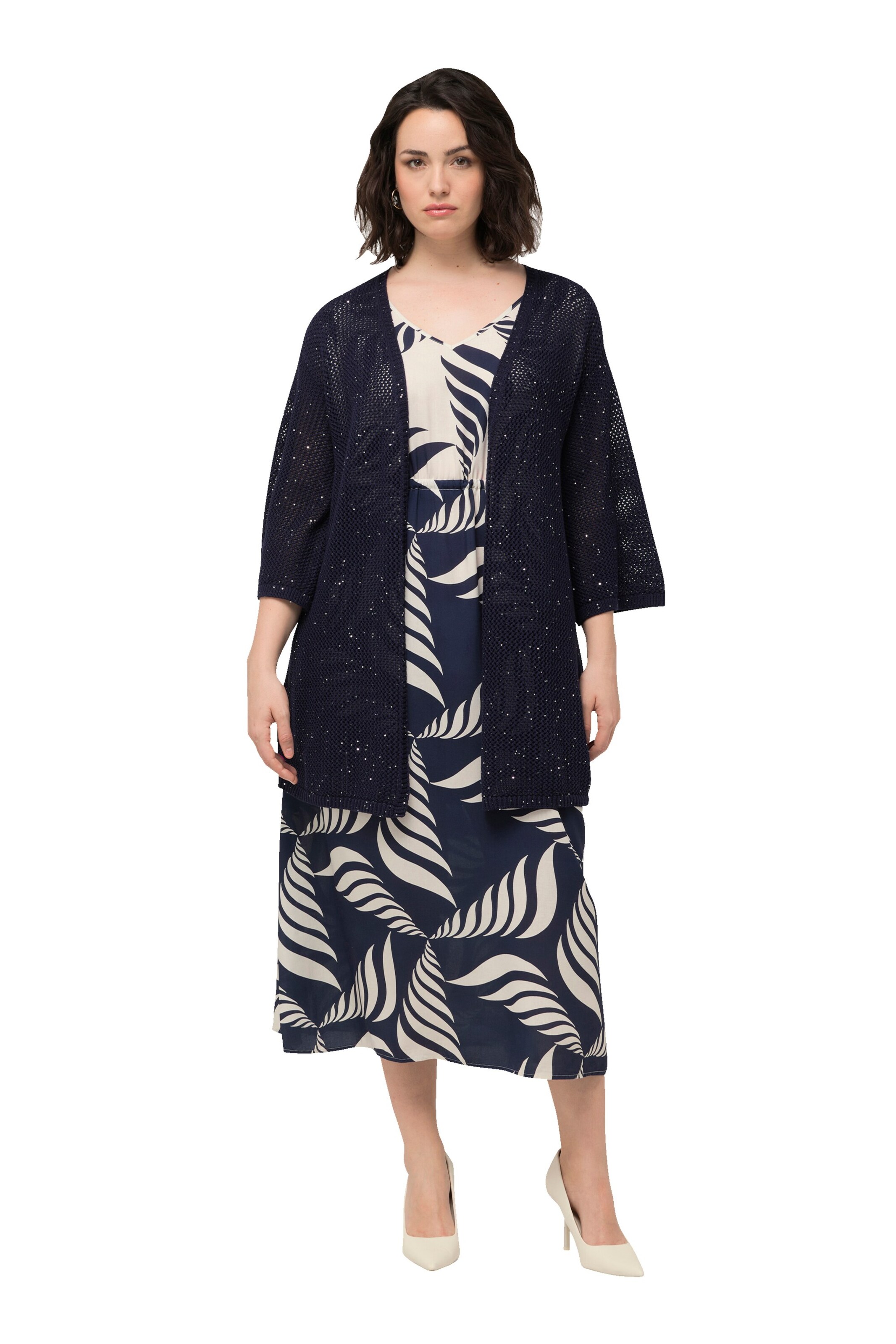 Ulla Popken Gebreid vest in Blauw