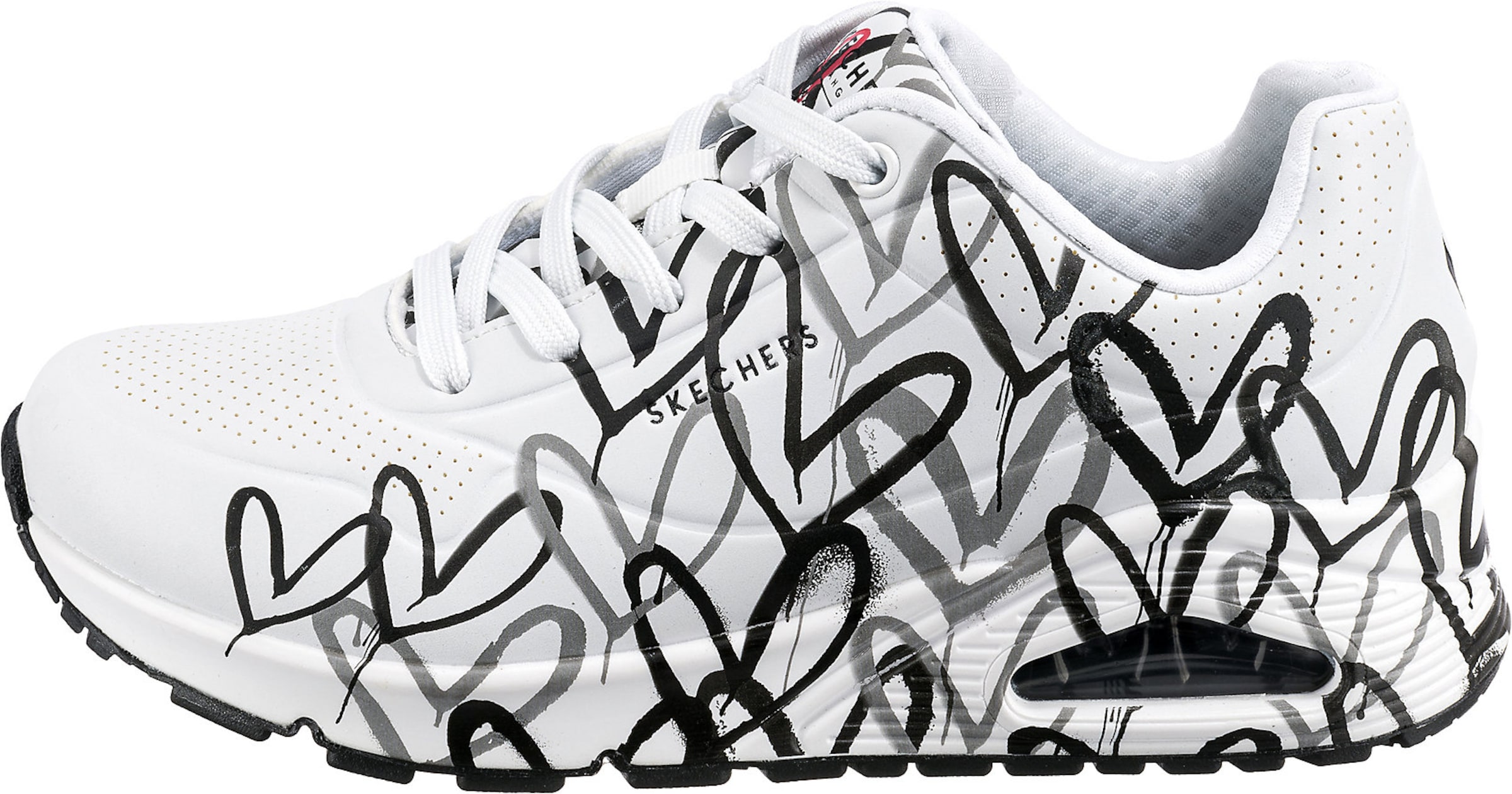 SKECHERS - Sapatilhas baixas 'Uno - Spread The Love' em branco