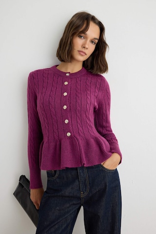 Trendyol - Casaco de malha em roxo: frente