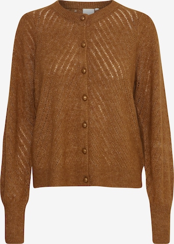 ICHI Knit Cardigan 'Kamara' in Brown: front