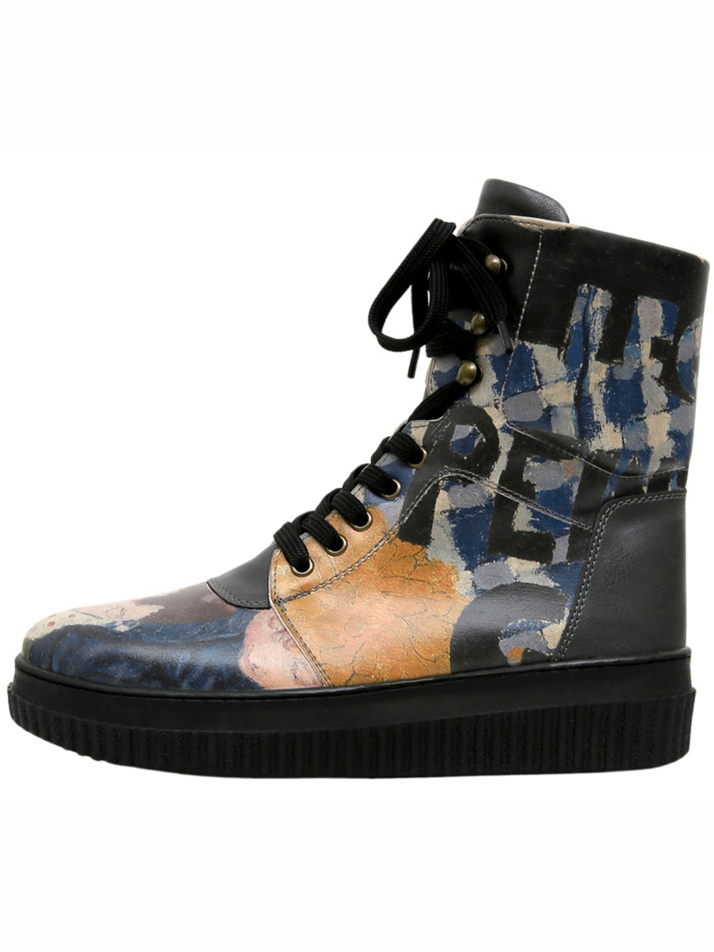 DOGO Schnürstiefel 'Les Peintres'‌‌‌‌ in Blau: Vorderseite