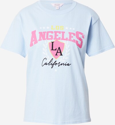 Miss Selfridge (Petite) T-shirt 'LA CREST' en bleu clair / rose, Vue avec produit