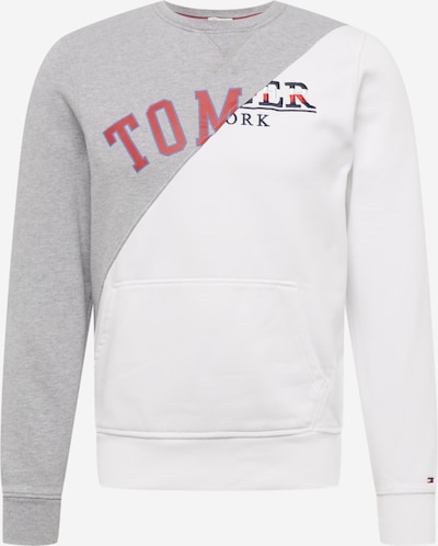Tommy Jeans Sweater majica u noćno plava / siva melange / tamno crvena / bijela, Pregled proizvoda