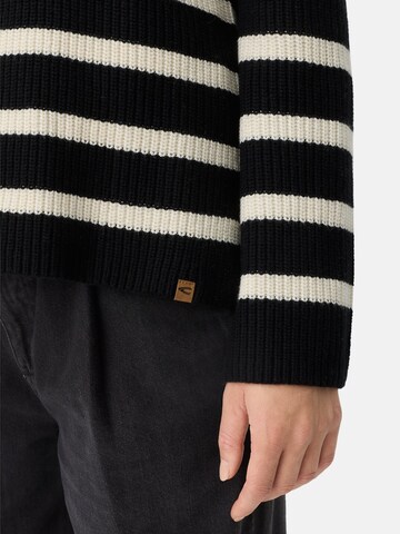 CAMEL ACTIVE Strickpullover mit Streifen in Schwarz