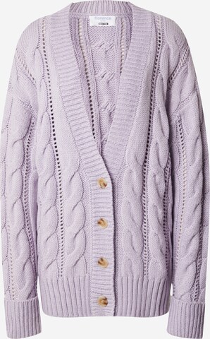 florence by mills exclusive for ABOUT YOU Knit Cardigan 'Adoring' in Purple: front