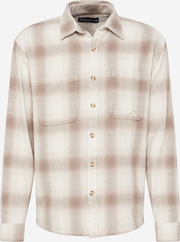 Abercrombie & Fitch Button Up Shirt in Beige: front